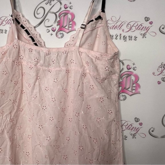 Blush babydoll dress floral ribbon black bow ties sweet coquette baby pink luxe - Picture 9 of 14